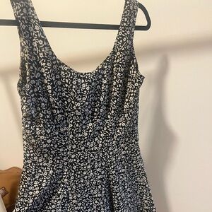 Anna Sui Black and White Floral Mini Dress